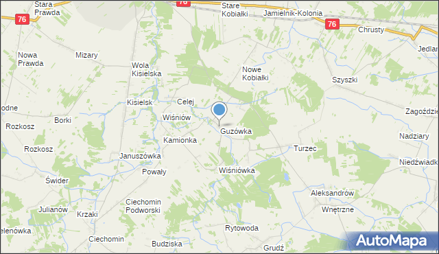 mapa Guzówka, Guzówka gmina Stoczek Łukowski na mapie Targeo